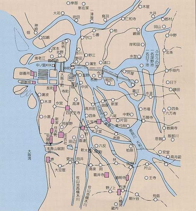 大阪平野の古地図