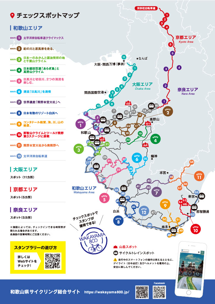 WAKAYAMA800モバイルスタンプラリーのチラシ裏