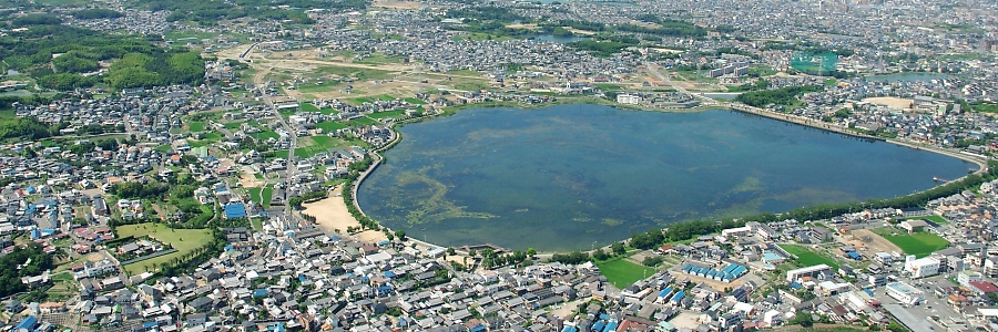 久米田池の全景