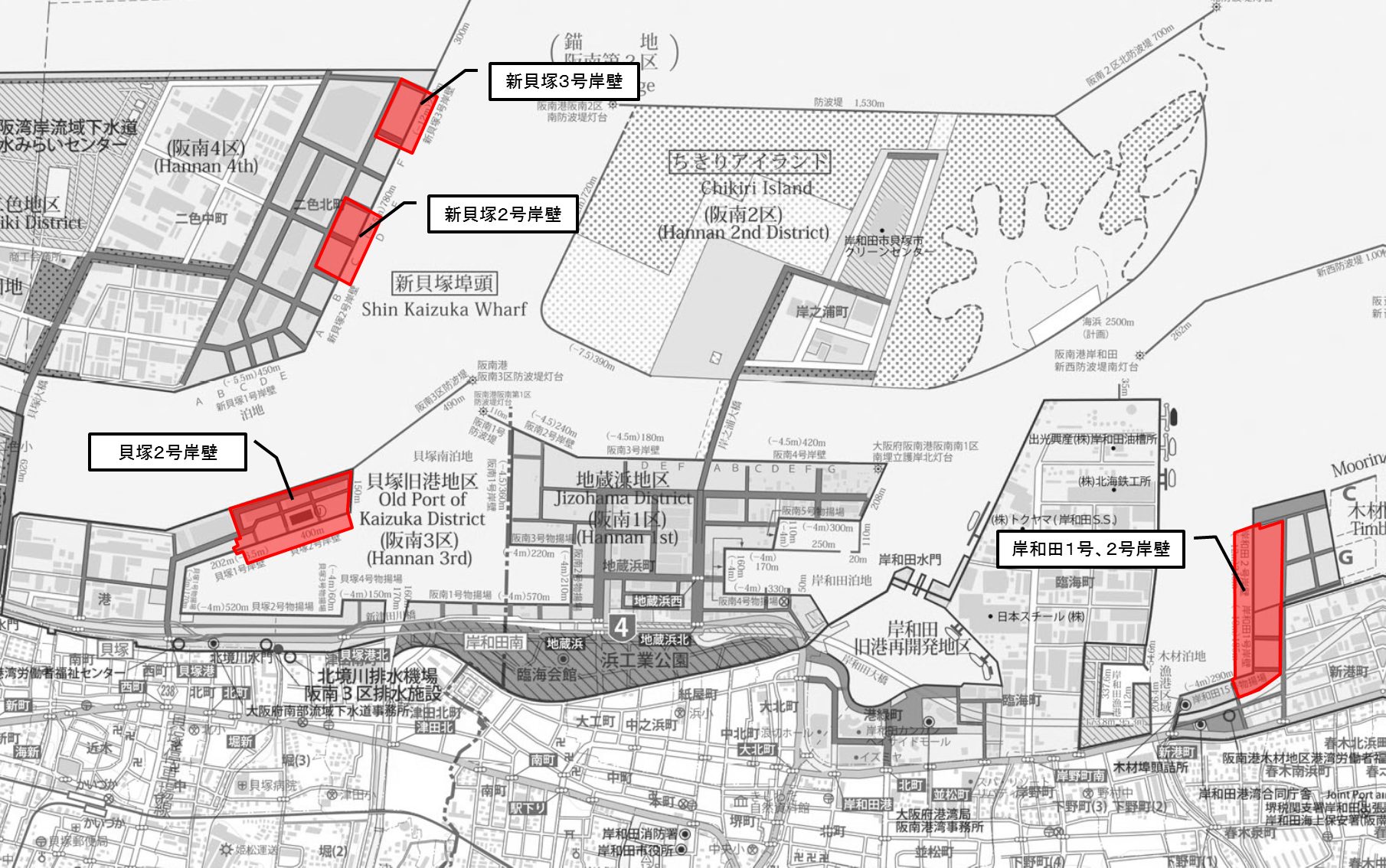 阪南港の立入制限区域箇所図
