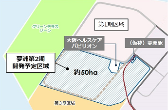 夢洲第２期開発予定区域の図