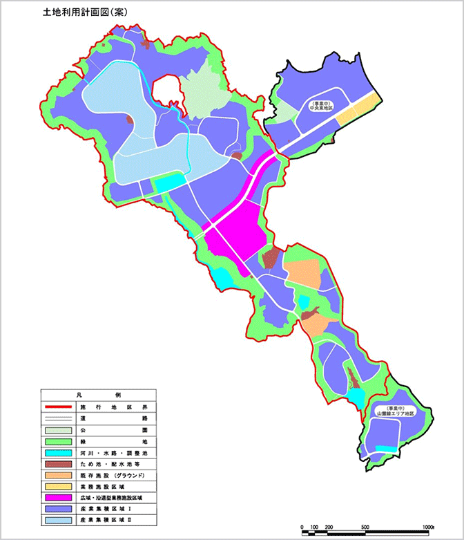 東部地区の土地利用計画図（案）