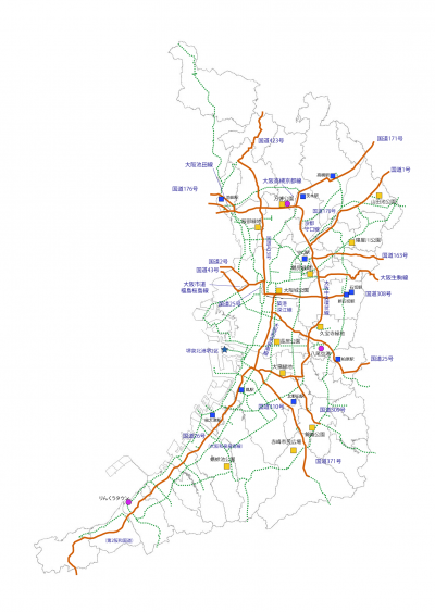 広域緊急交通路の路線図