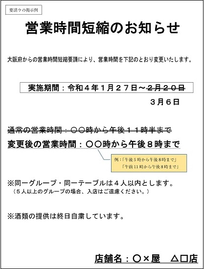 大阪府／「第10期 飲食店等に対する営業時間短縮等協力金」 申請に必要な書類等、写真の撮影（例）について