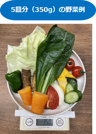 5皿分（350g）の野菜例