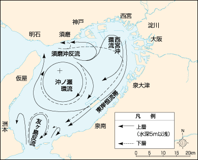 〔図1〕大阪湾の恒流（残渣流）