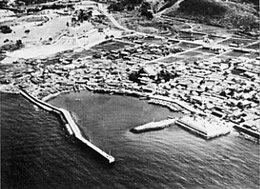 昭和３８年の深日漁港の航空写真