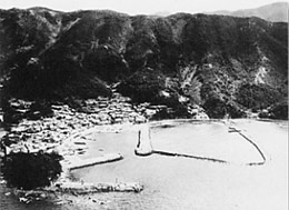 昭和３８年の小島漁港の航空写真