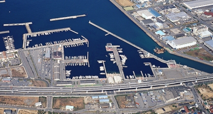 平成２１年の佐野漁港の航空写真