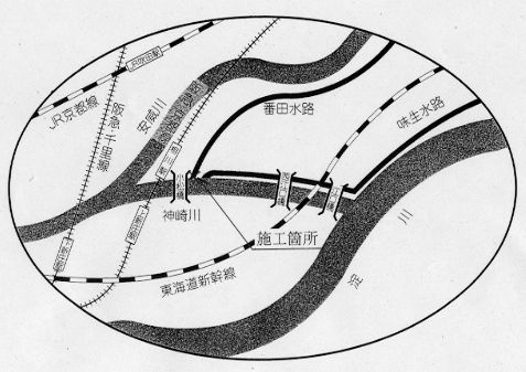 画像です。番田水門の位置図