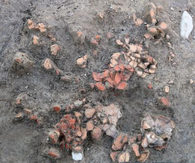 写真２　１区から出土した古代の製塩土器