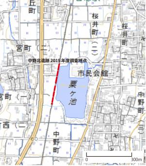 中野北遺跡調査区位置図