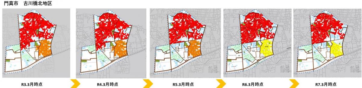 門真市古川橋北地区の変遷