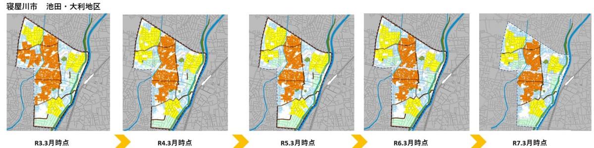 寝屋川市池田・大利地区の変遷