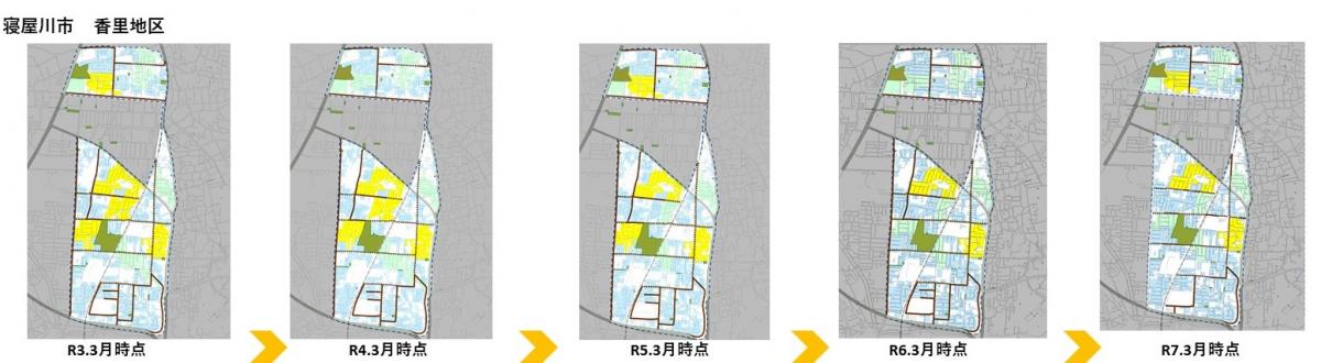 寝屋川市香里地区の変遷