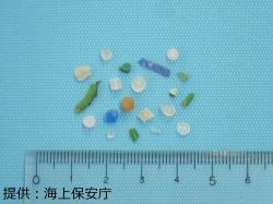 小片化したプラスチックごみの写真