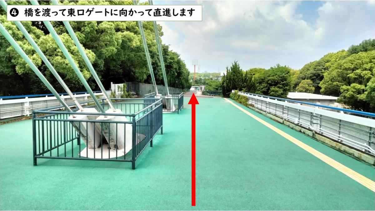 大阪モノレール公園東口駅からのルート