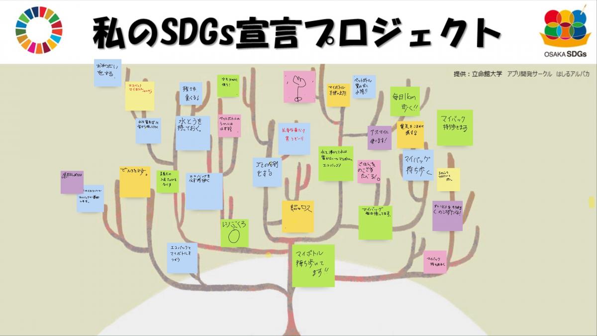 電子ホワイトボードで寄せられた宣言1