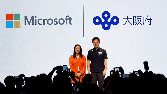 日本マイクロソフト津坂社長と知事