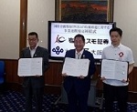 岩井コスモ証券株式会社 沖津代表取締役会長 CEO、大阪市 松井市長と知事