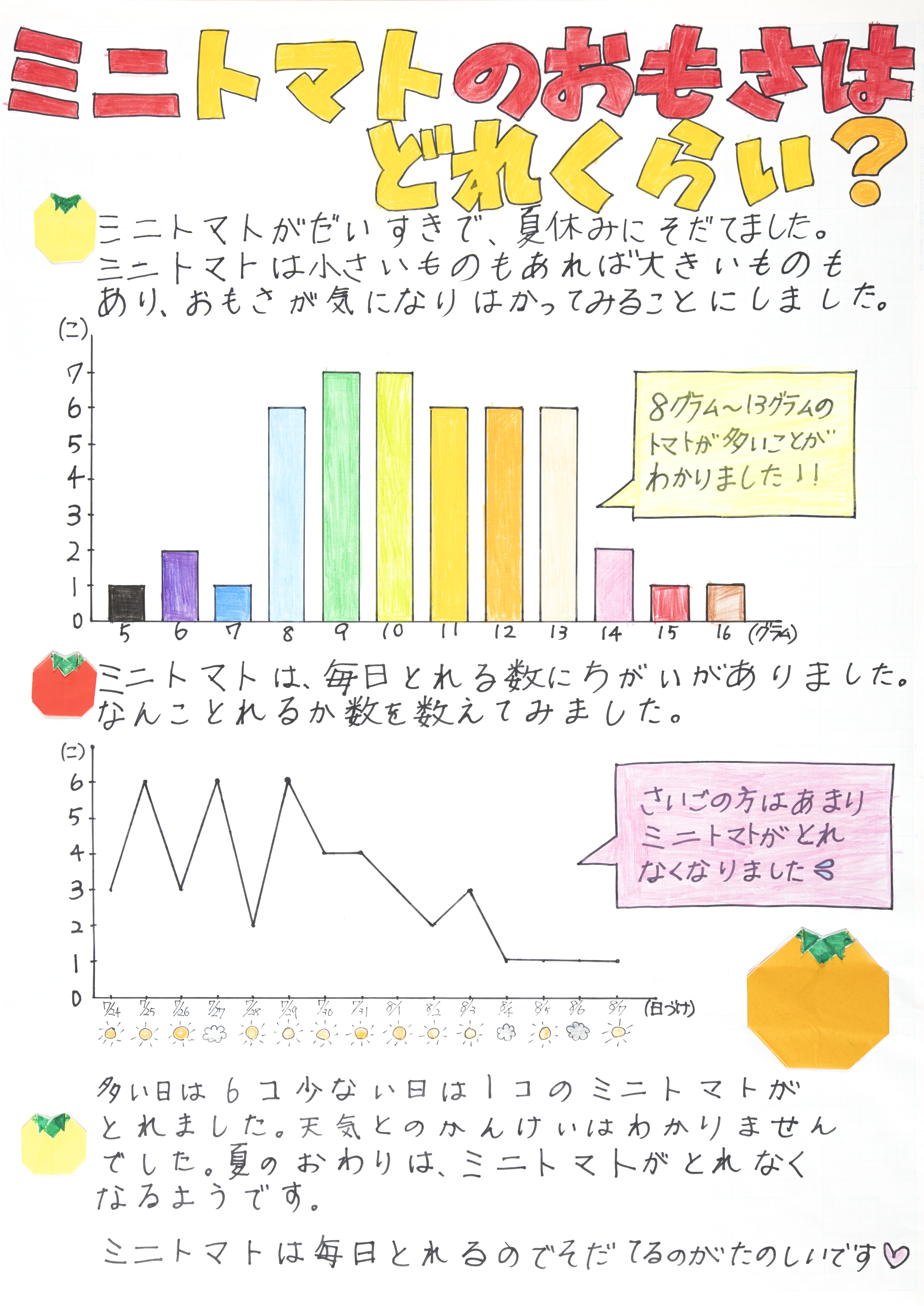 ミニトマトのおもさはどれくらい？