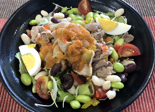 豚しゃぶと色々豆のサラダ