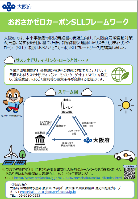 「おおさかゼロカーボンSLLフレームワーク」チラシ