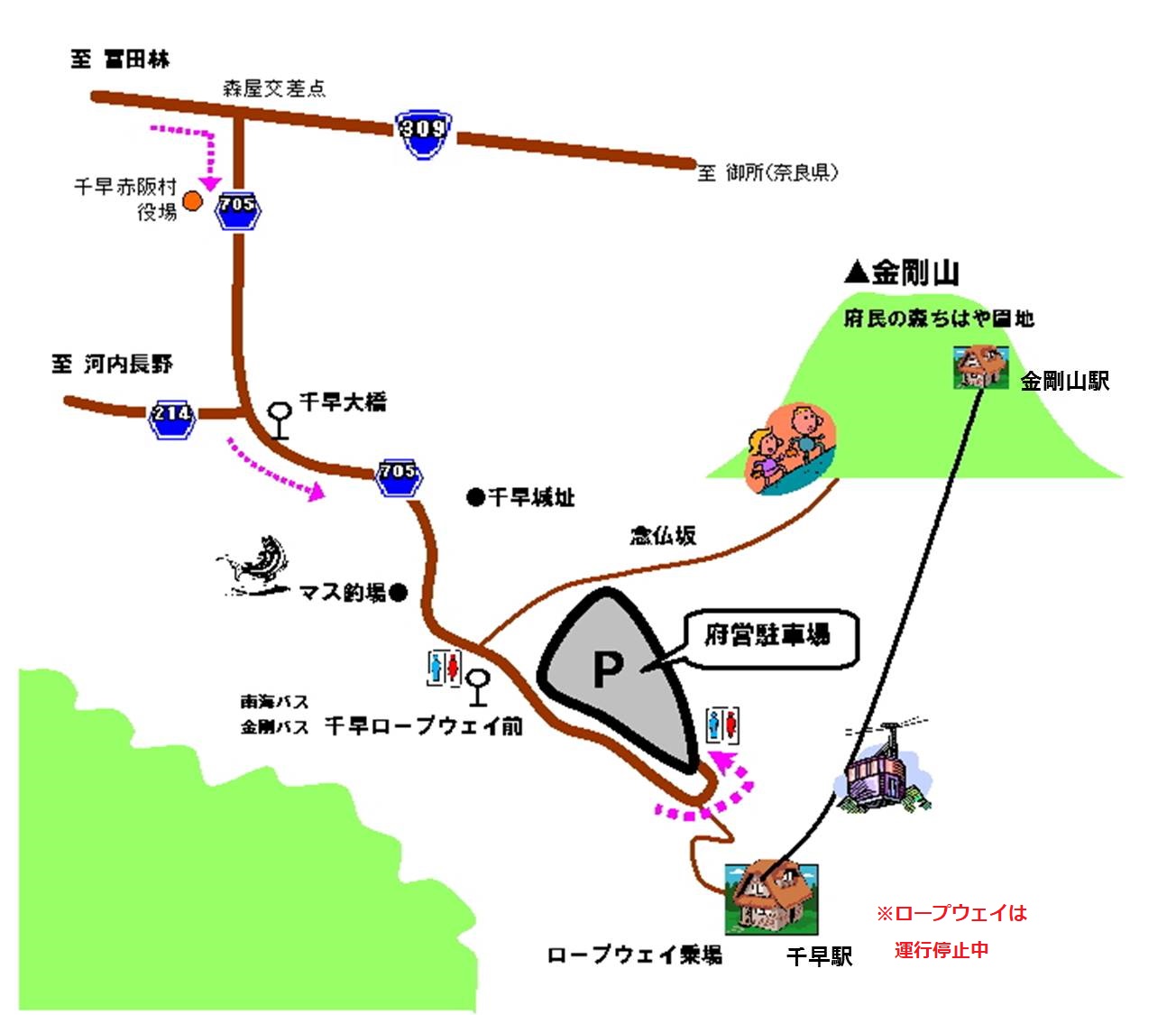 府営駐車場への案内図