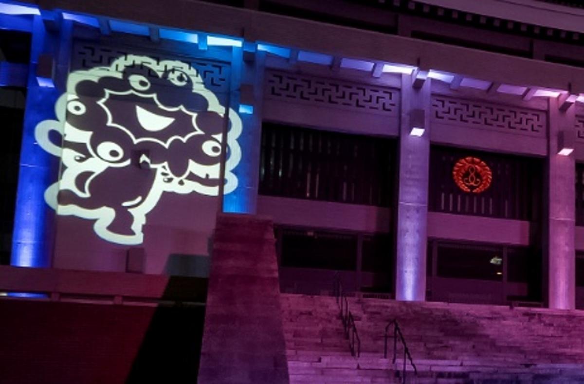 北御堂のカラーライティング・インタラクティブプロジェクションマッピング