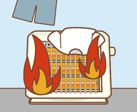 地震が起きた直後の電気火災のイラスト