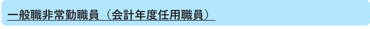 一般職非常勤職員　会計年度任期付職員