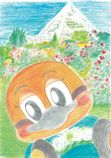 もずやんイラストコンテストの作品例(花の文化園)