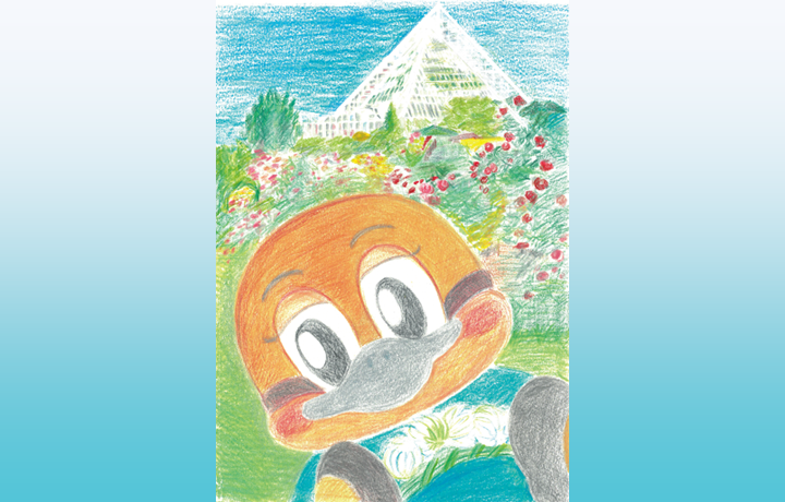 もずやんイラストコンテストの作品例（花の文化園）