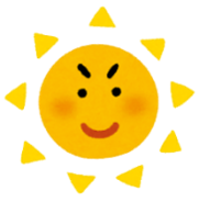 オレンジの太陽のイラスト