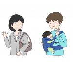 妻を見送る夫
