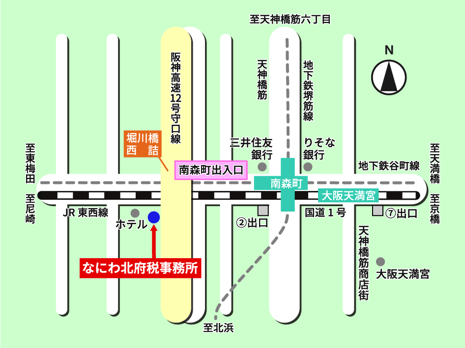なにわ北府税事務所地図