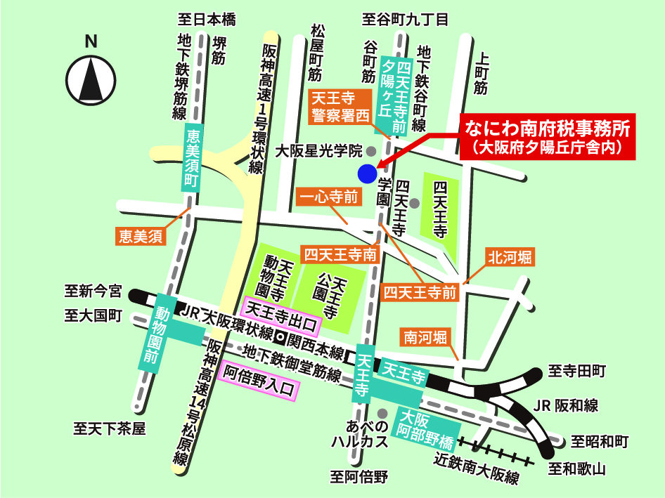 なにわ南府税事務所地図