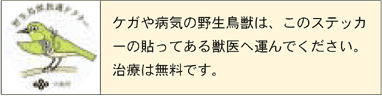 野生鳥獣救護ドクターのステッカー