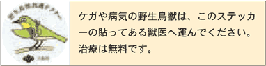 野生鳥獣救護ドクターのステッカー