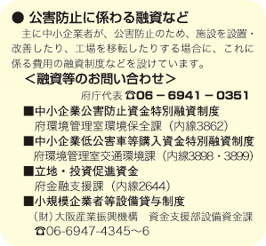 公害防止に係わる融資など