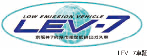 市販車の中でも窒素酸化物等の排出量が少ない車Lev-7車証