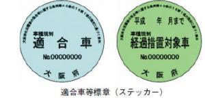 適合車等標章（ステッカー）