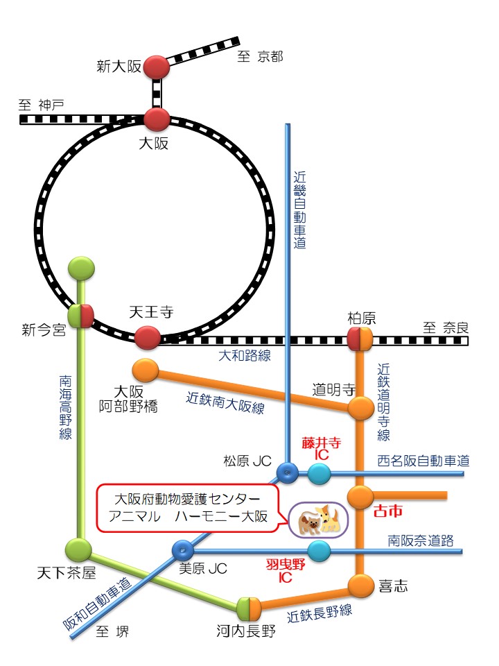 電車でのアクセス図