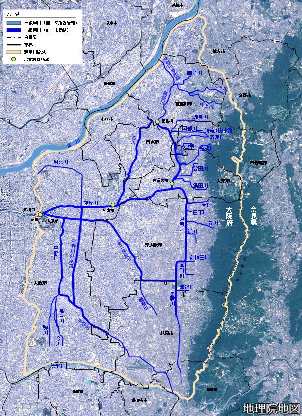 寝屋川流域図