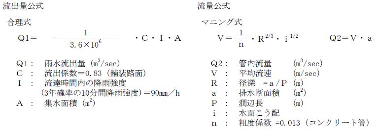 流出量公式と流量公式