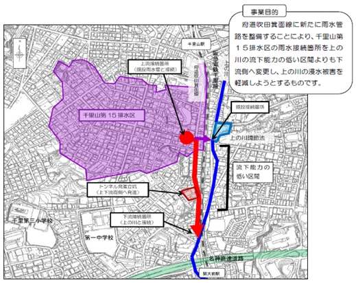 治水対策工事の位置図