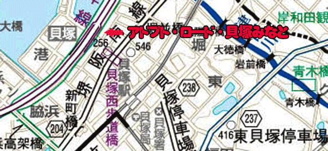 アドプトロード貝塚みなとの位置図