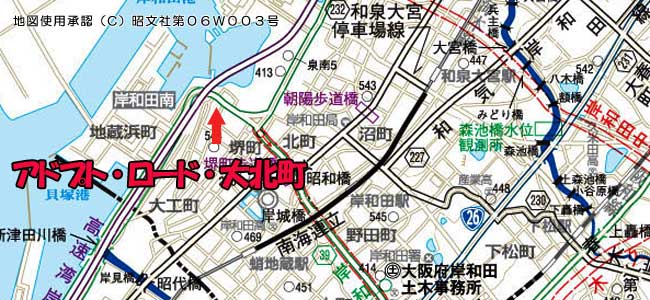 アドプトロード大北町の位置図