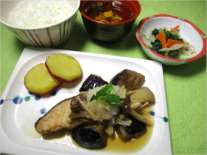 サケと秋茄子＆きのこのみぞれ煮の画像
