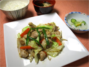 鶏肉と野菜の甘辛炒めの画像